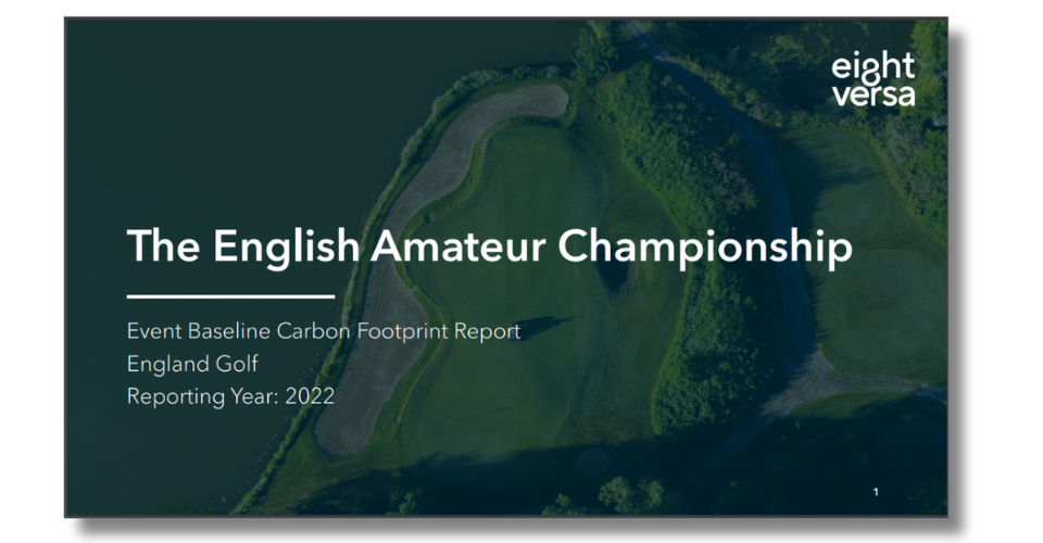 England Golf Carbon Footprint Report - Eight Versa