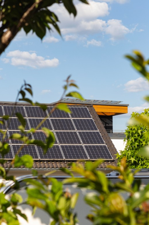 Solar panels on a house