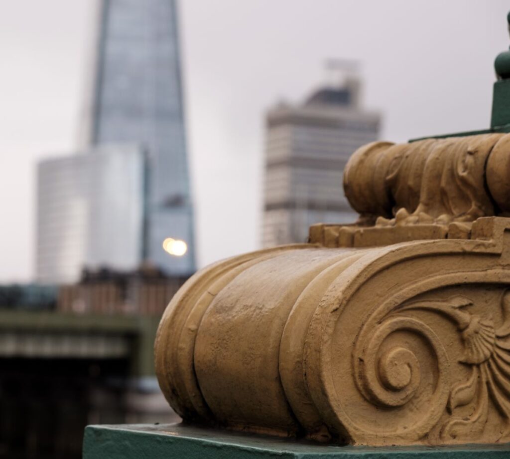 Ornate Bridge Details With The Shard in The Background